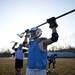 Skyline lacrosse players take time to rest in between drills on Monday, April 8. Daniel Brenner I AnnArbor.com